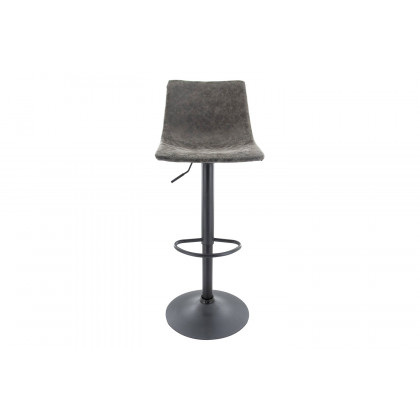 LeisureMod Tilbury Modem Adjustable Bar Stool with Footrest and 360-Degree Swivel - Gray
