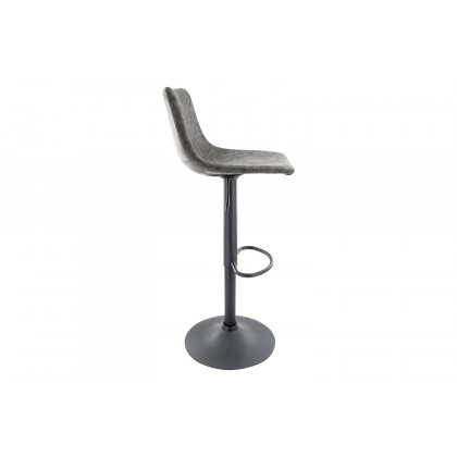 LeisureMod Tilbury Modem Adjustable Bar Stool with Footrest and 360-Degree Swivel - Gray