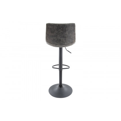 LeisureMod Tilbury Modem Adjustable Bar Stool with Footrest and 360-Degree Swivel - Gray