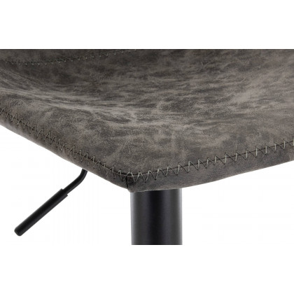 LeisureMod Tilbury Modem Adjustable Bar Stool with Footrest and 360-Degree Swivel - Gray