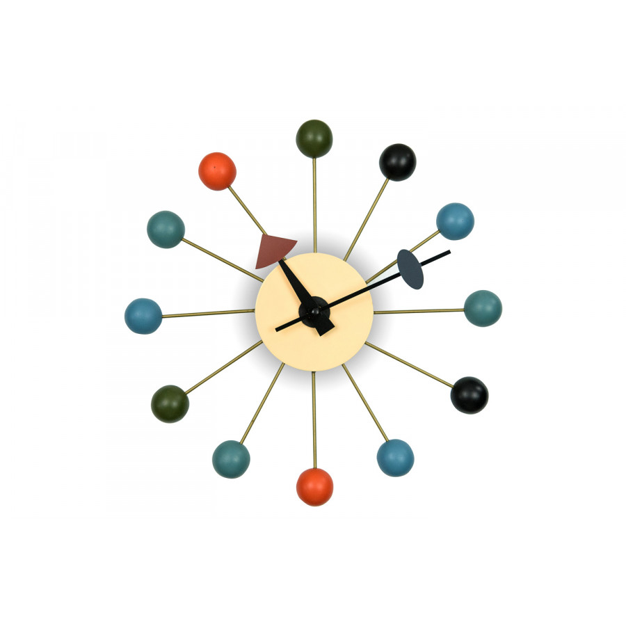 LeisureMod Concordia Modern Design Round Balls Silent Non-Ticking Wall Clock - Multi