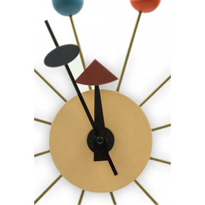 LeisureMod Concordia Modern Design Round Balls Silent Non-Ticking Wall Clock - Multi