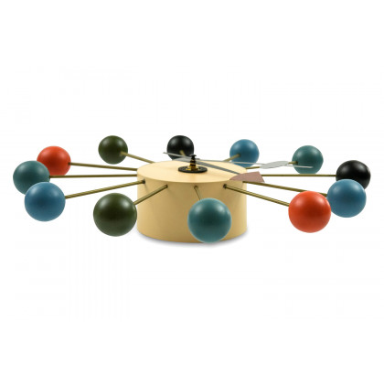 LeisureMod Concordia Modern Design Round Balls Silent Non-Ticking Wall Clock - Multi