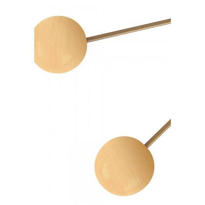 LeisureMod Concordia Modern Design Round Balls Silent Non-Ticking Wall Clock - Natural Wood