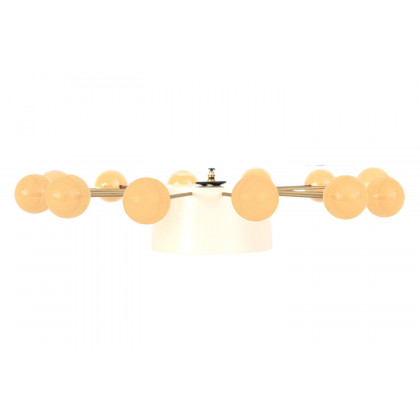 LeisureMod Concordia Modern Design Round Balls Silent Non-Ticking Wall Clock - Natural Wood