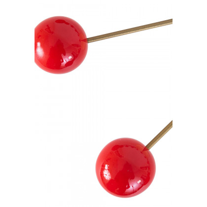 LeisureMod Concordia Modern Design Round Balls Silent Non-Ticking Wall Clock - Red
