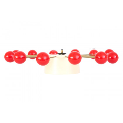 LeisureMod Concordia Modern Design Round Balls Silent Non-Ticking Wall Clock - Red