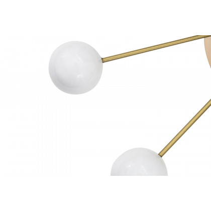 LeisureMod Concordia Modern Design Round Balls Silent Non-Ticking Wall Clock - White