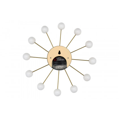 LeisureMod Concordia Modern Design Round Balls Silent Non-Ticking Wall Clock - White