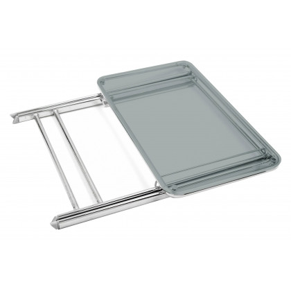LeisureMod Victorian Foldable End Side Table Tray - Transparent Black