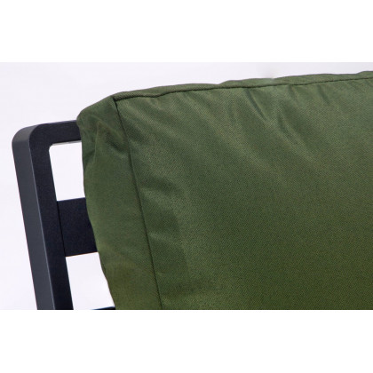 LeisureMod Walbrooke Modern Black Patio Conversation With Square Fire Pit & Tank Holder - Green