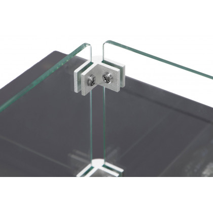 LeisureMod Walbrooke Modern Black Patio Conversation With Square Fire Pit & Tank Holder - Gray