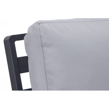 LeisureMod Walbrooke Modern Black Patio Conversation With Square Fire Pit & Tank Holder - Light Gray