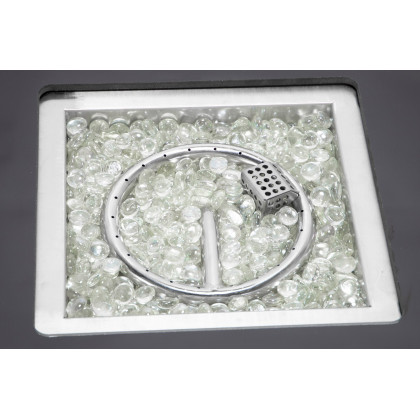 LeisureMod Walbrooke Modern Outdoor Square Fire Pit Table with Powder-Coated Aluminum Frame - Black