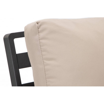 LeisureMod Walbrooke Modern Black Patio Conversation With Round Fire Pit & Tank Holder - Beige