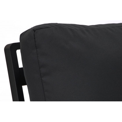 LeisureMod Walbrooke Modern Black Patio Conversation With Round Fire Pit & Tank Holder - Charcoal