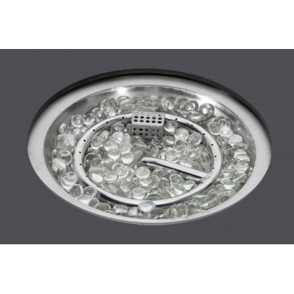 LeisureMod Walbrooke Modern Black Patio Conversation With Round Fire Pit & Tank Holder - Light Gray