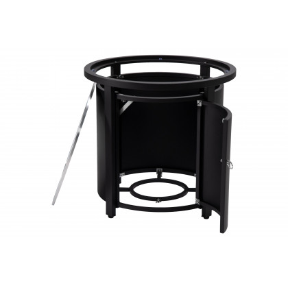 LeisureMod Walbrooke Outdoor Patio Round Fire Pit and Tank Holder - Black