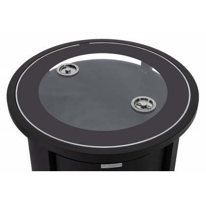 LeisureMod Walbrooke Outdoor Patio Round Fire Pit and Tank Holder - Black