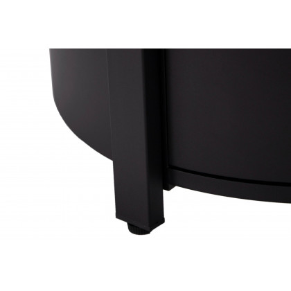 LeisureMod Walbrooke Outdoor Patio Round Fire Pit and Tank Holder - Black