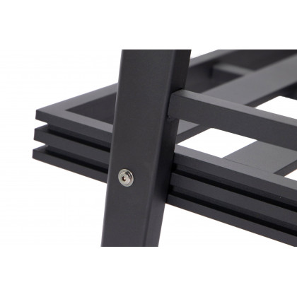 LeisureMod Walbrooke Modern 3-Piece Outdoor Patio Set with Black Aluminum Frame - Light Gray