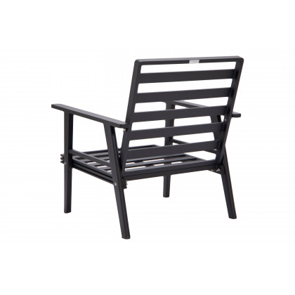 LeisureMod Walbrooke Modern 3-Piece Outdoor Patio Set with Black Aluminum Frame - Red
