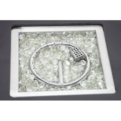 LeisureMod Walbrooke Modern Black Patio Conversation With Square Fire Pit With Slats Design & Tank Holder - Charcoal