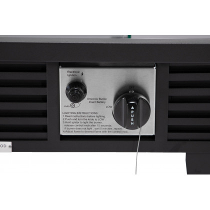 LeisureMod Walbrooke Modern Black Patio Conversation With Square Fire Pit With Slats Design & Tank Holder - Charcoal