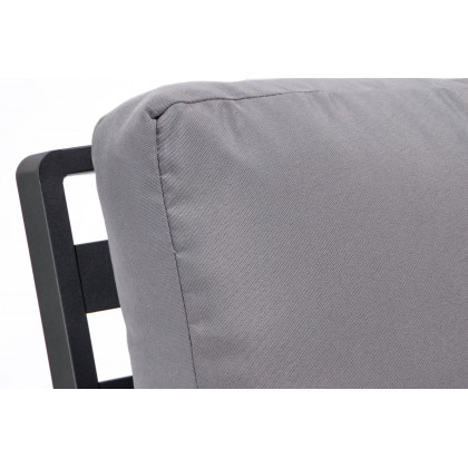 LeisureMod Walbrooke Modern Black Patio Conversation With Square Fire Pit With Slats Design & Tank Holder - Gray