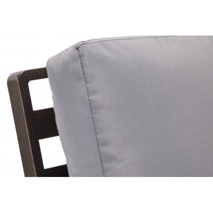 LeisureMod Walbrooke Modern Brown Patio Conversation With Square Fire Pit & Tank Holder - Gray