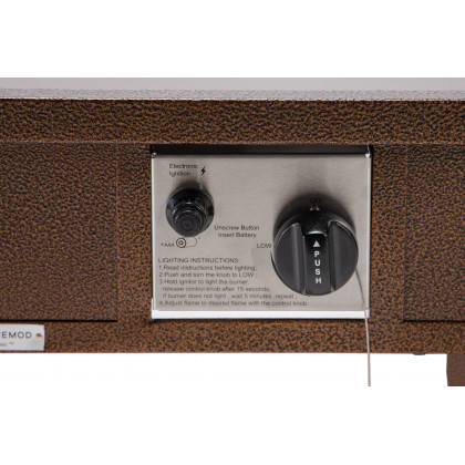 LeisureMod Walbrooke Outdoor Patio Square Fire Pit and Tank Holder - Brown