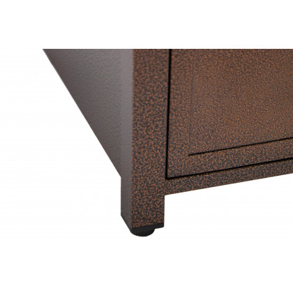 LeisureMod Walbrooke Outdoor Patio Square Fire Pit and Tank Holder - Brown
