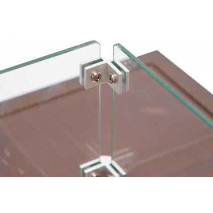 LeisureMod Walbrooke Modern Outdoor Square Fire Pit Table with Powder-Coated Aluminum Frame - Brown