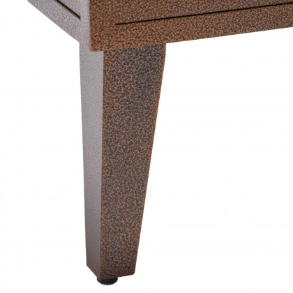 LeisureMod Walbrooke Modern Outdoor Square Fire Pit Table with Powder-Coated Aluminum Frame - Brown