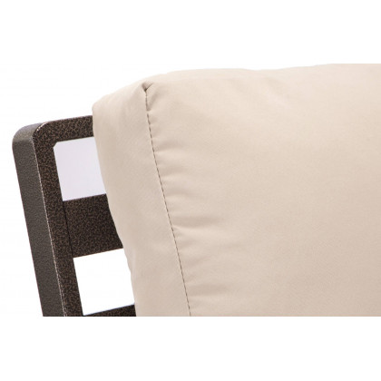 LeisureMod Walbrooke Modern Brown Patio Conversation With Round Fire Pit & Tank Holder - Beige