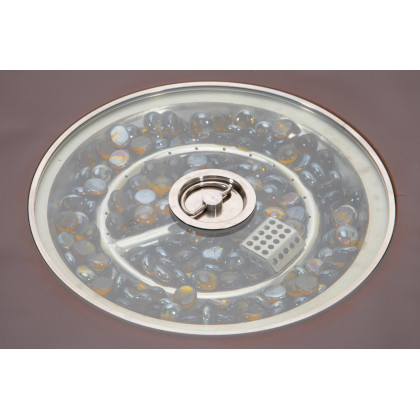 LeisureMod Walbrooke Outdoor Patio Round Fire Pit and Tank Holder - Brown