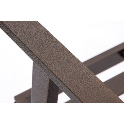 LeisureMod Walbrooke Modern Brown Patio Conversation With Square Fire Pit With Slats Design & Tank Holder - Gray