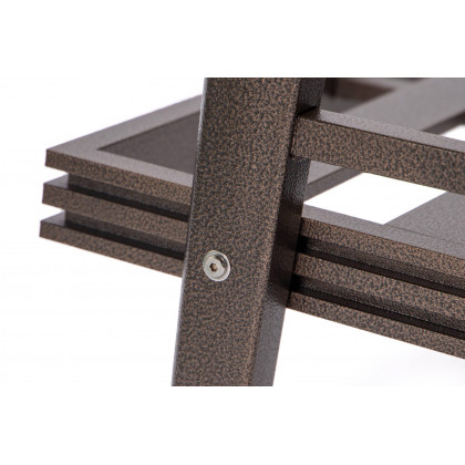LeisureMod Walbrooke Modern Brown Patio Conversation With Square Fire Pit With Slats Design & Tank Holder - Gray