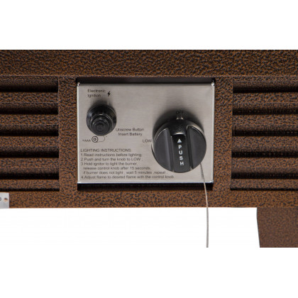 LeisureMod Walbrooke Outdoor Patio Square Fire Pit and Tank Holder with Slats Design - Brown