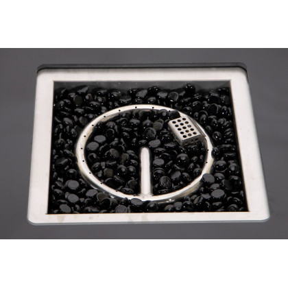 LeisureMod Walbrooke Modern Gray Patio Conversation With Square Fire Pit & Tank Holder - Beige