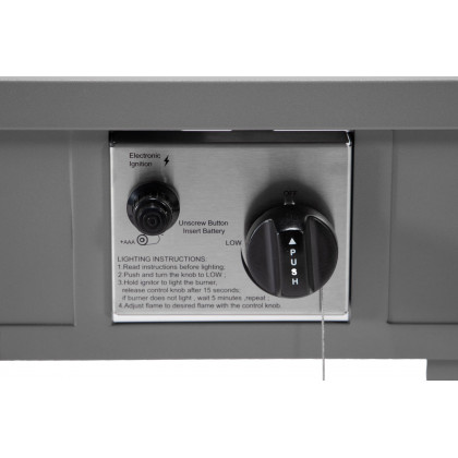 LeisureMod Walbrooke Modern Gray Patio Conversation With Square Fire Pit & Tank Holder - Beige