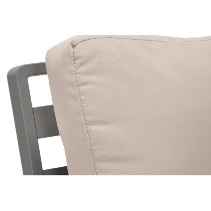 LeisureMod Walbrooke Modern Gray Patio Conversation With Square Fire Pit & Tank Holder - Beige