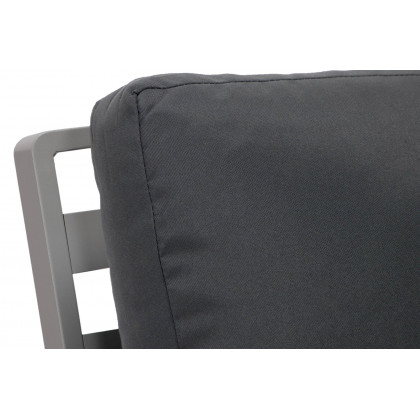 LeisureMod Walbrooke Modern Gray Patio Conversation With Square Fire Pit & Tank Holder - Charcoal
