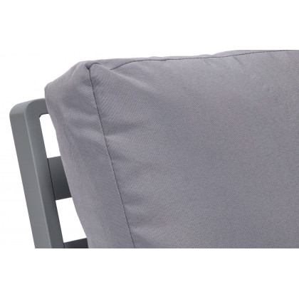 LeisureMod Walbrooke Modern Gray Patio Conversation With Square Fire Pit & Tank Holder - Gray