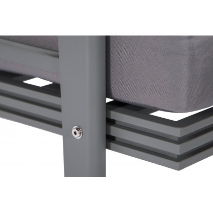 LeisureMod Walbrooke Modern Gray Patio Conversation With Square Fire Pit & Tank Holder - Gray