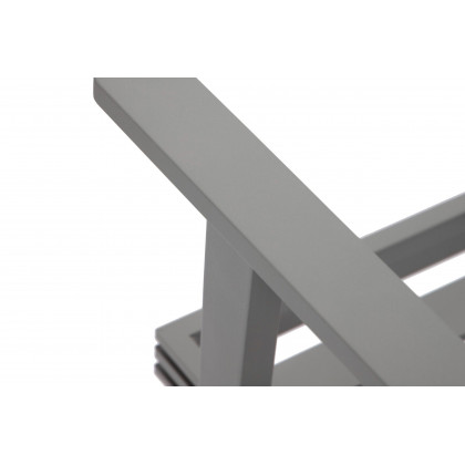 LeisureMod Walbrooke Modern Outdoor Patio Loveseat with Gray Aluminum Frame and Removable Cushions - Light Gray