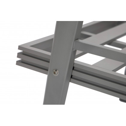 LeisureMod Walbrooke Modern 3-Piece Outdoor Patio Set with Gray Aluminum Frame - Light Gray
