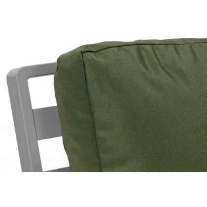 LeisureMod Walbrooke Modern Gray Patio Conversation With Square Fire Pit With Slats Design & Tank Holder - Green
