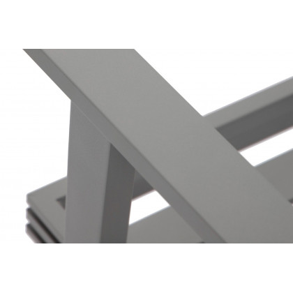 LeisureMod Walbrooke Modern Gray Patio Conversation With Square Fire Pit With Slats Design & Tank Holder - Light Gray