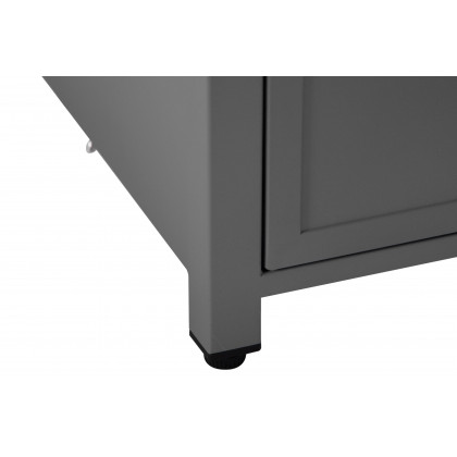 LeisureMod Walbrooke Modern Square Tank Holder Table with Tempered Glass Top and Powder Coated Aluminum - Gray